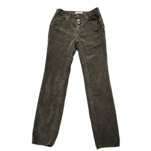 Size 25 Pant Ultra slim Corduroy Olive green color FREE PEOPLE - Picture 9 of 16